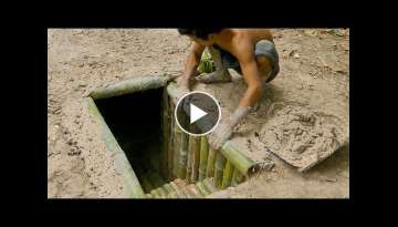 Building The Most Secret Underground Bamboo House By Ancient Skill