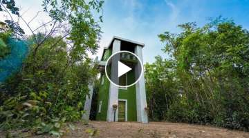 Build The Most Beautiful Three Story House Using Mud and Bamboo