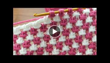 very easy two-color Tunisian crochet vest blanket shawl model online narration