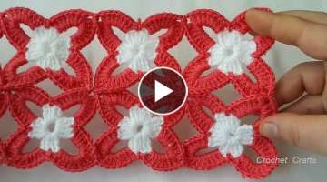How to crochet EASY for beginners CROCHET Motif Flower Pattern How to join motifs
