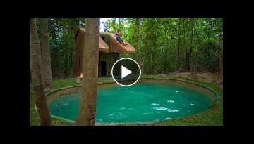 Jungle Survival: Build The Most Beautiful Bamboo Swimming Pool for Slide Roof Villa by Ancient Sk...