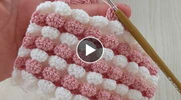 Amazing Easy 3D crochet knitting - Muhteşem 3d kabartmalı tığ işi battaniye yelek modeli