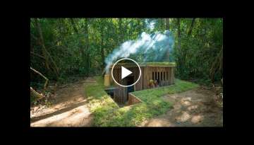 How To Build The Most Beautiful Underground Bamboo House by Ancient Skills, Solo Bushcraft