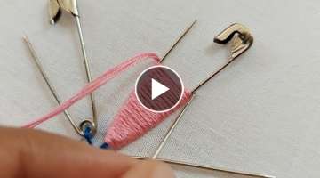 Beautiful hand embroidery with safety pins|latest hand embroidery design