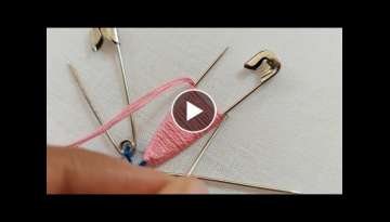 Beautiful hand embroidery with safety pins|latest hand embroidery design