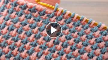 Amazing Super Easy Tunisian Crochet Baby Blanket vest For Beginners online Tutorial Tunus tığ i...