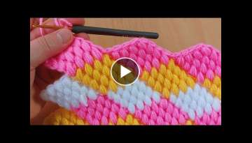 Farklı teknikte harika lif bebek battaniya modeli Süper easy crochet knitting baby blanket