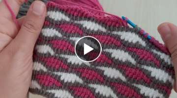 Super Easy Tunusian Crochet Knitting - Şahane Çok Kolay Tunus İşi Battaniye Yelek Modeli