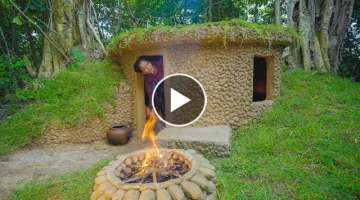 Amazing Girl Build The Most Beautiful Grass Roff Villa By Ancient Skills