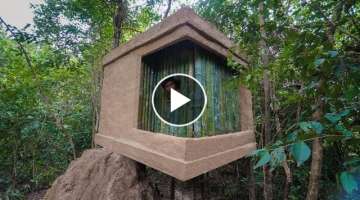 Survival Shelter Ideas: Build Bamboo Cabin Villa in Deep Jungle to avoid Wildlife