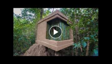 Survival Shelter Ideas: Build Bamboo Cabin Villa in Deep Jungle to avoid Wildlife