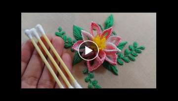 Beautiful flower design with earbuds |super easy flower design with new trick