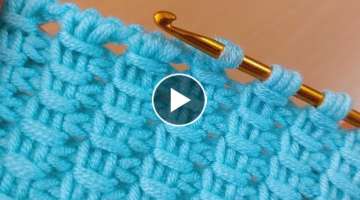 extra easy tunisian crochet knitting pattern/ekstra kolay Tunus işi örgü modeli