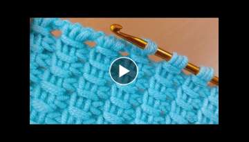 extra easy tunisian crochet knitting pattern/ekstra kolay Tunus işi örgü modeli