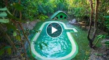How to Build Underground House Around Swimming Pool, Jungle Survival Bushcrafts Skills