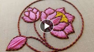 Beautiful Lotus flower design|latest hand embroidery design