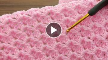 Amazing pink color Very easy crochet filled pistachio baby blanket model online tutorial