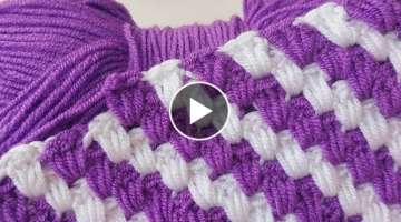 Süper easy crochet knitting pattern blanket harika bir örgü tığ işi