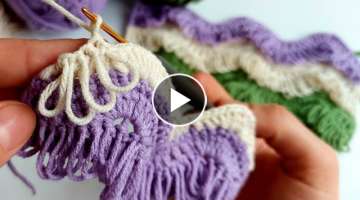 Super Easy Crochet Knitting Pattern - Bir cok yerde kullanabileceğiniz örgü modeline bayılaca...