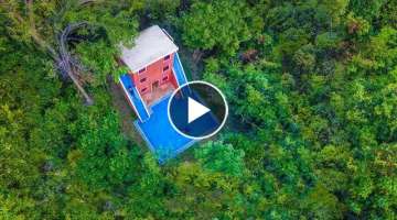 Building a Multi Storey Villa in Jungle with Around Swimming Pool by Ancient Skills