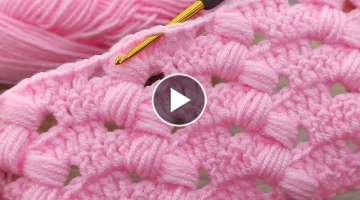 PERFECT very easy crochet baby blanket model / Dolgulu fıstıklı tığ işi bebek battaniyesi m...