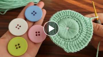 Oh My God..! Super Crochet Knitting on Buttons -Mind-blowing click and see