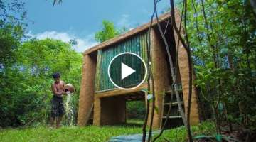 Build Most Beautiful Luxury Bamboo Mud Villa in Deep Jungle By Ancient Skills