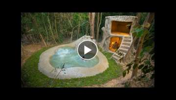 Building Amazing Secret Unique Home Swimming Pool, Jungle Survival Building Skills