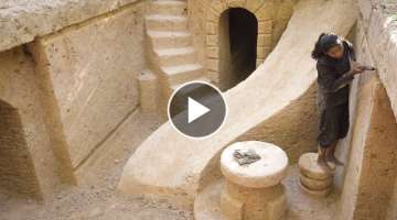 Girl Build The Most Incredible Underground Villa House Swimming Pool by Ancient Skills Part1