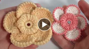 Delicate CUTIES of Leftover Yarn /3D FLOWERS Crochet / Decorate any product /Author's design
