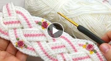  Baby headband Crochet Hair Band Making / tığ işi nakışlı saç bandı yapımı