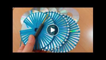 how to make crochet napkin holder with cd /tığ işi dahi bir fikir